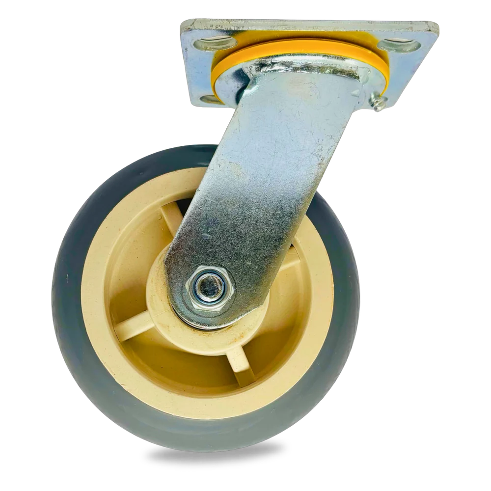 TPR castor wheel swivel with fabricated steel bracket, 300Kgs